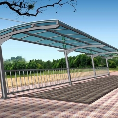 钢结构车棚 自行车车棚 汽车车棚 遮雨棚 钢结构+阳光板 一平米